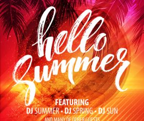 Summer holiday sea party flyer template vector 02