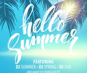 Summer holiday sea party flyer template vector 03