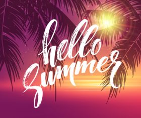 Summer holiday sea sunset vector background 02
