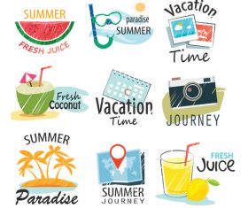 Summer holiday sing vintage vector 02
