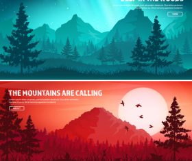 Sunrise and sunset banners vector 02