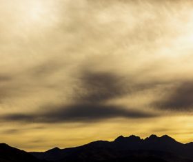 Sunset Over the Mountains Stock Photo