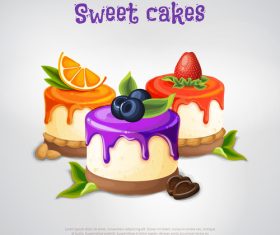 Sweet cakes design vectors