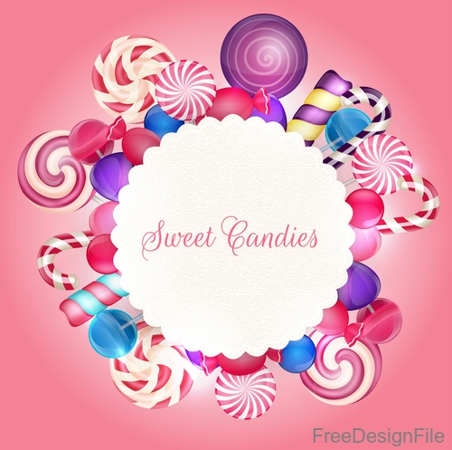 Sweet candie card vector