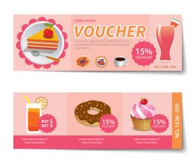 Sweet with cake voucher template vectors 03