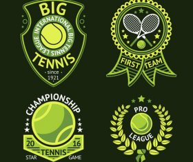 Tennis green logos vector 01