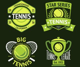 Tennis green logos vector 02
