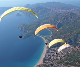 The thrills of paragliding Stock Photo 01