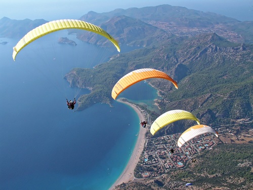 The thrills of paragliding Stock Photo 01