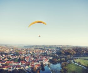 The thrills of paragliding Stock Photo 03