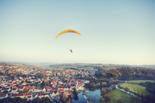 The thrills of paragliding Stock Photo 03