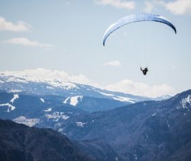 The thrills of paragliding Stock Photo 04