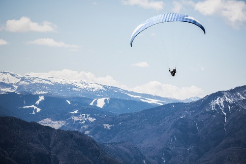 The thrills of paragliding Stock Photo 04