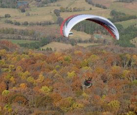 The thrills of paragliding Stock Photo 05