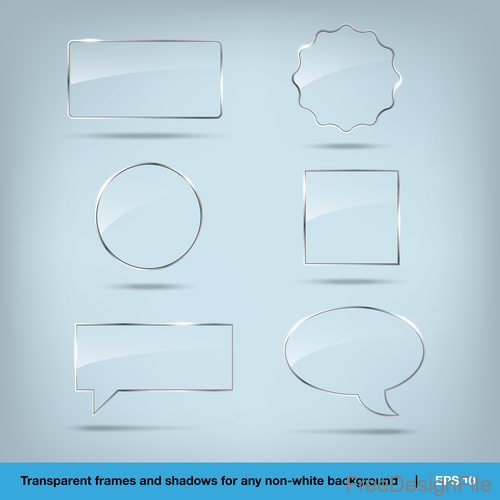 Transparent frame and shadow design vectors
