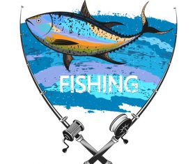 Tuna fishing symbol vector
