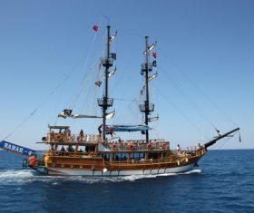 Turkish pirate ship Stock Photo