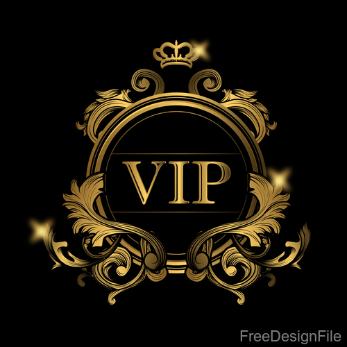 VIP golden labels luxury vector