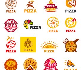 Vector logos pizza set