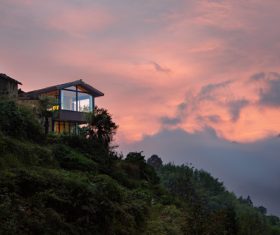 Villa built on the hill Stock Photo