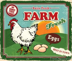 Vintage Farm Fresh poster design vector
