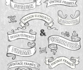 Vintage with retro ribbon banners vector