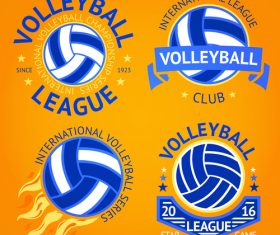 Volleyball logos vector set