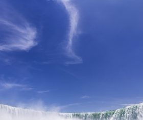 Waterfall & Blue Sky Stock Photo