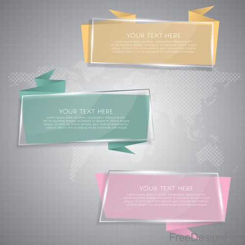 Web glass banners vector material 01
