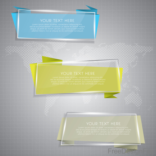 Web glass banners vector material 02