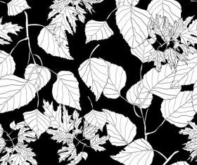 White autumn leaves seamless pattern vector