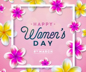 Woman Day Flower frame vector