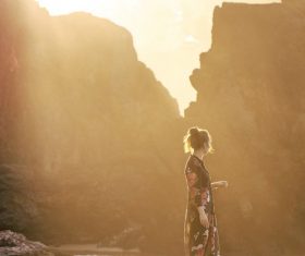 Woman on the beach Stock Photo