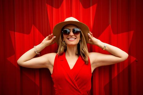 Woman wearing straw hat Stock Photo 02