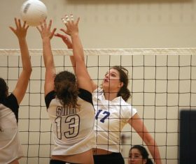 Womens volleyball match Stock Photo 03
