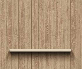 Wood wall background with shelf vector
