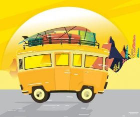 Yellow travel background vector