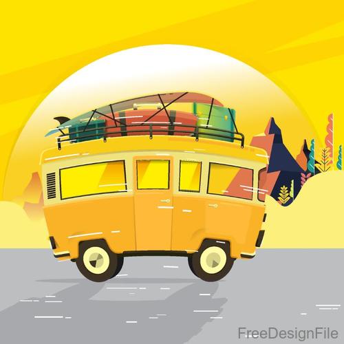 Yellow travel background vector