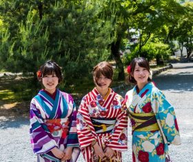 Young Japanese girl wearing kimono Stock Photo 05
