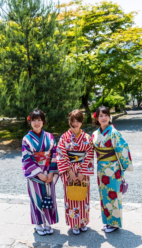 Young Japanese girl wearing kimono Stock Photo 05