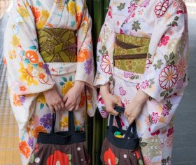 Young Japanese girl wearing kimono Stock Photo 06