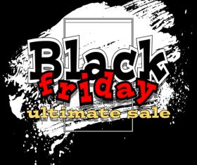 big black friday sale with brush background vector 02