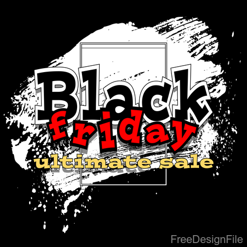 big black friday sale with brush background vector 02