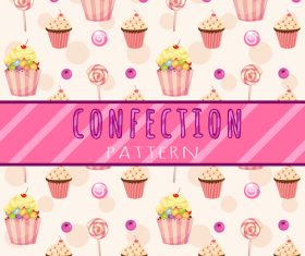 candies and cupcake pattern vector