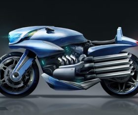 futurisic motorcycle vehicle Stock Photo