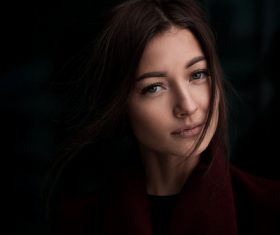 gray eyess women face portrait Stock Photo