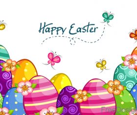 happy easter design with butterfly vector