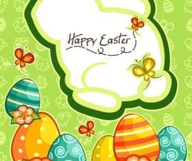 happy easter green card vector