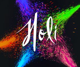 holi festival background with splash paint vector
