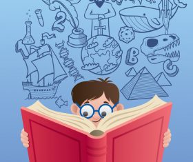 learning kid design vector 01